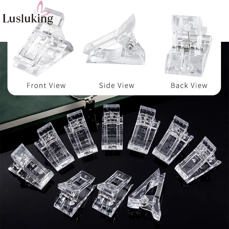 

5/10Pcs Transparent Nail Art Tips Clip Extension Gel Quick Building Finger Manicure Nail Clamps Tools Duckbill Clip Holder