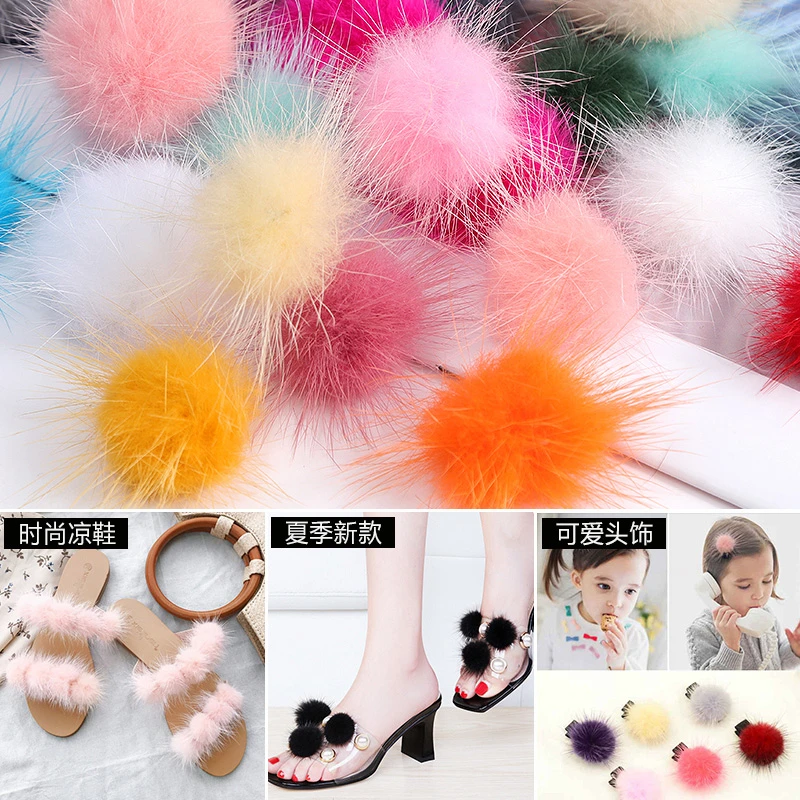 5 sztuk 4cm Mink pompony 40mm futrzaste kulki DIY Pompon do szycia na dzianiny brelok szalik buty kapelusze DIY wyroby jubilerskie akcesoria