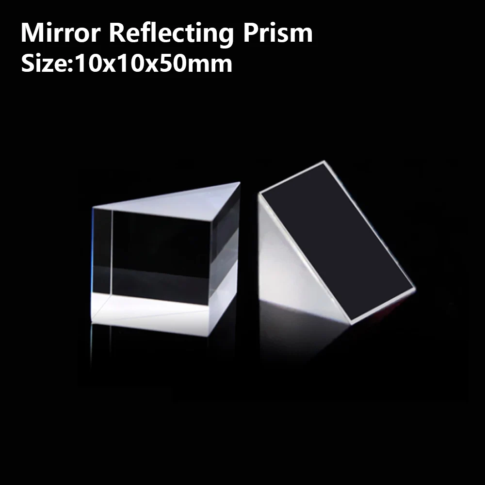 

Mirror Reflecting prism Isosceles right angle optical glass visual angle Detection prism Reflecting slope 90° 10X10X50mm