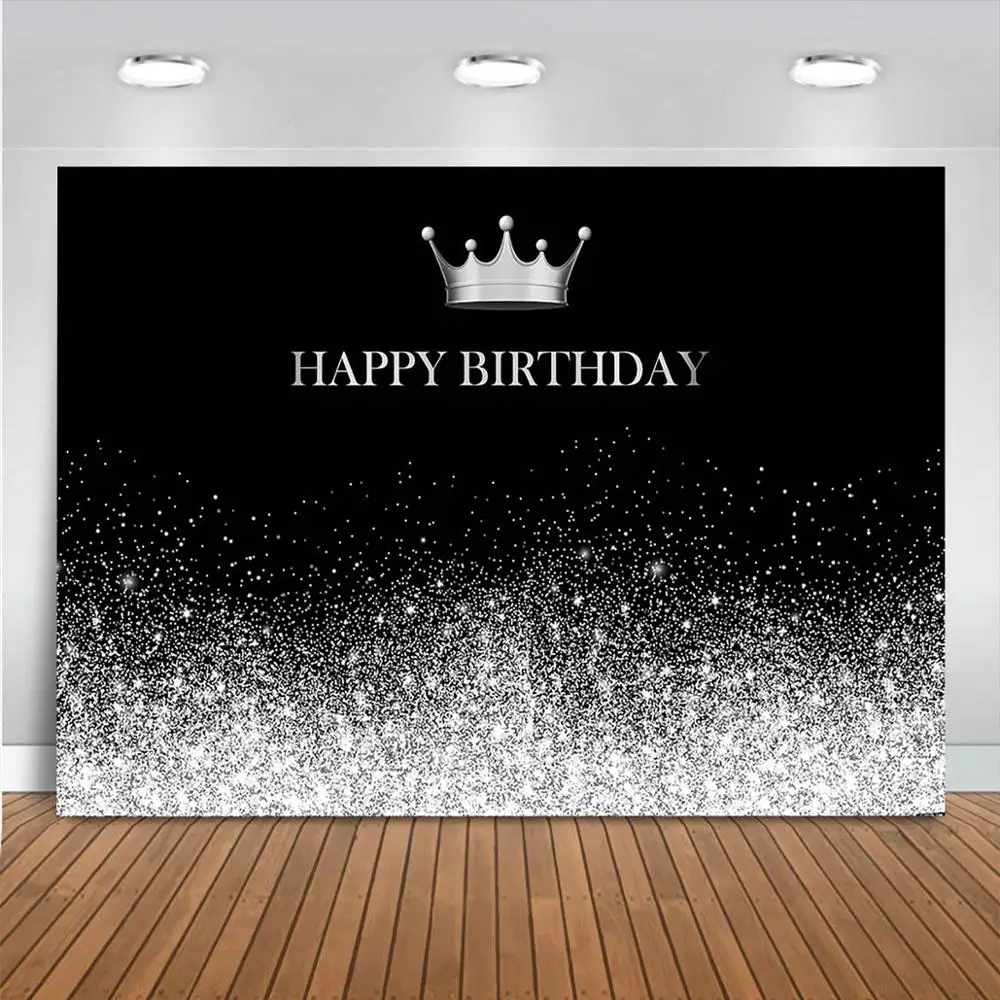 생일 축하 사진 배경 금색과 검은 색 은색과 검은 색 반짝이 배경 어린이 성인 생일 파티 장식