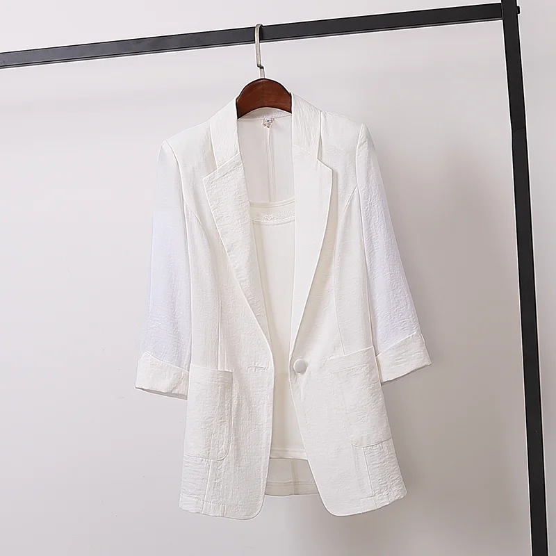 Large Size Suit Jacket Women Spring Summer Casual A Button Office Ladies Blazers Suit  4XL Solid Female Jackets W1895
