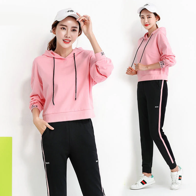 

Two Piece Set Tracksuit Women Top+Pant Suits Hoodie Pullover Sweatshirt With Pockets Ensemble Femme Suit Sets Plus Size M-3XL