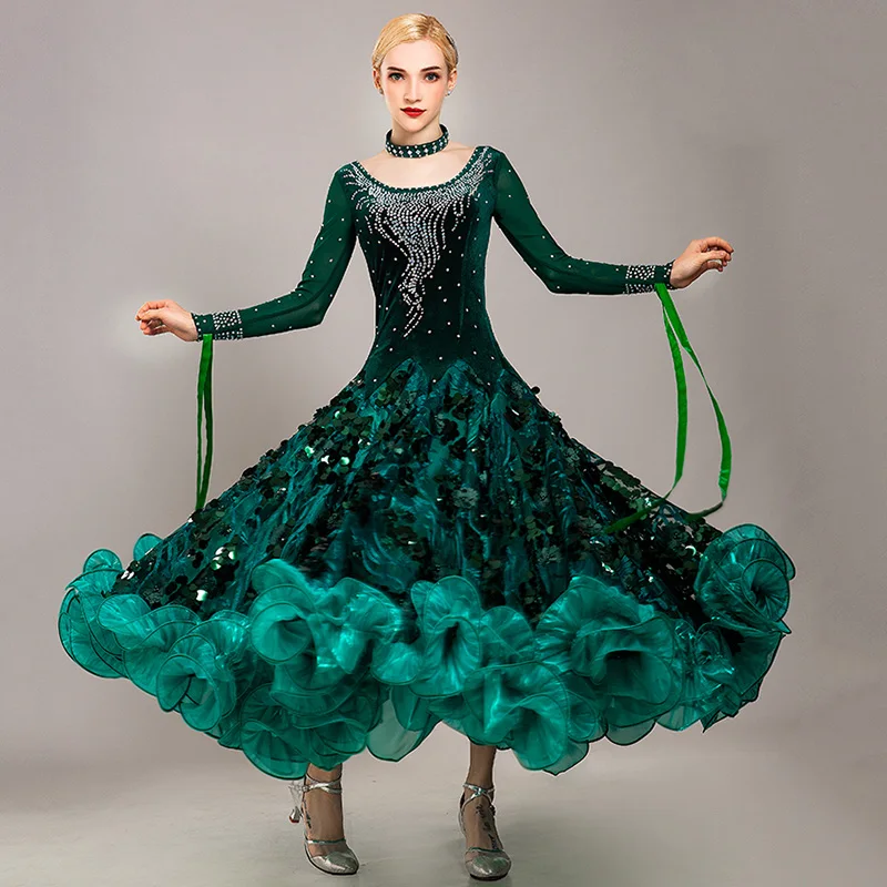 New Ballroom Competition Dance Dress High Quality Women Performance Modern Waltz Tango Standard Dress