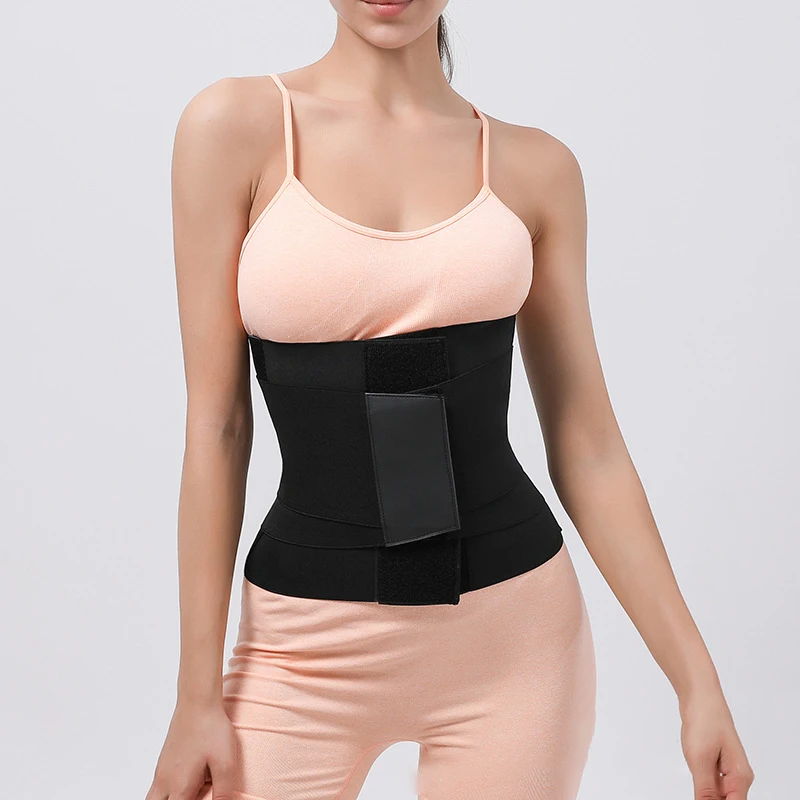 Preto ajustável cintura trainer cinto de fitness esporte cintura suporte corpo shaper exercício suor cintura elástica corset lombar feminino