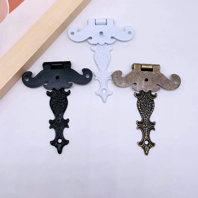 2Pcs Antique Bronze/Black/White Hinge for Cabinet Cupboard Wardrobe Doors Vintage Wooden Boxes Jewelry Case Chest 113*69mm