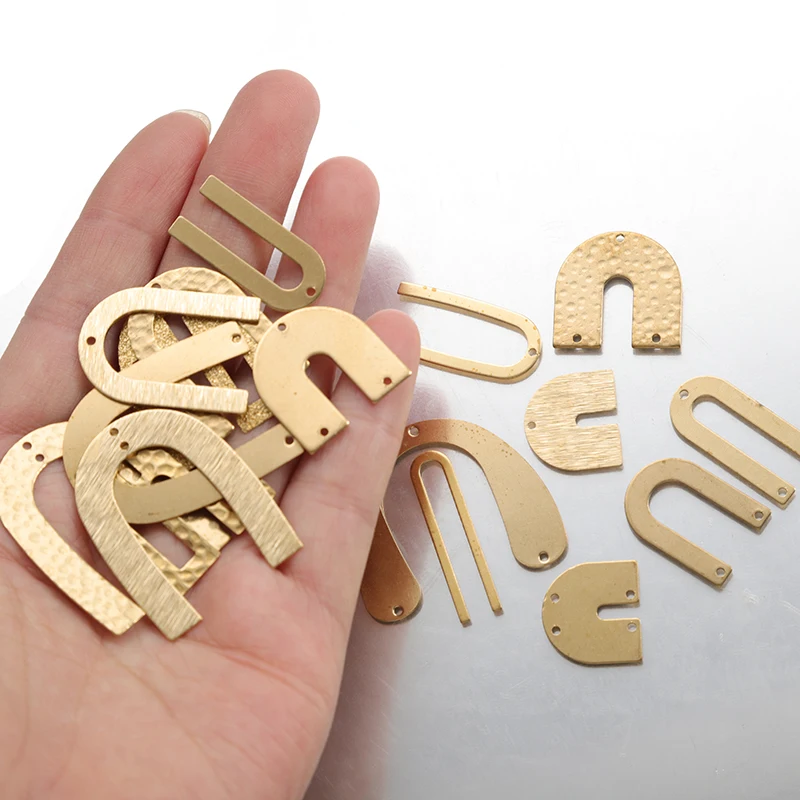 1Pack Raw Brass U Shape Connector Charms Geometry Penadant Earring Charms For DIY Jewelry Findings Making Supplies Crafts