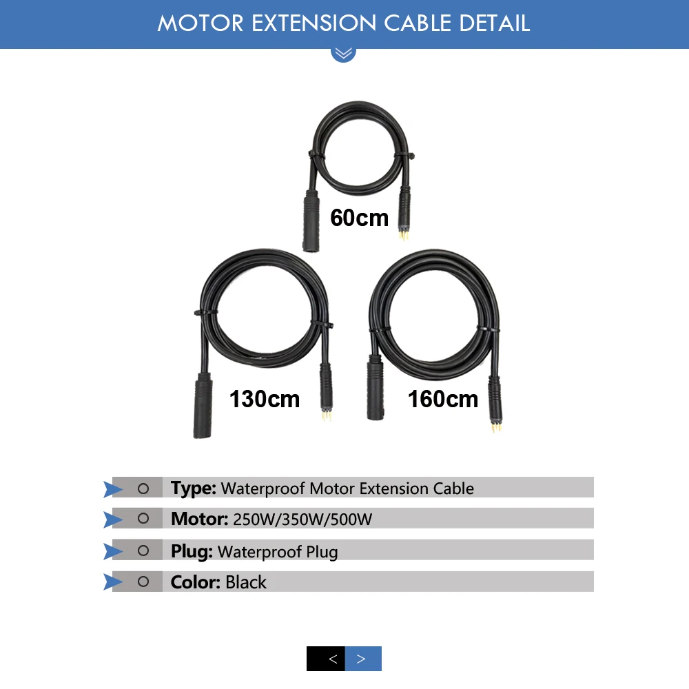 Electric Bicycle JULET Waterproof Cable 600/1300/1600mm 9 Pin Wheel Hub Motor Extension Cable 250W 350W 500W Ebike Accessories