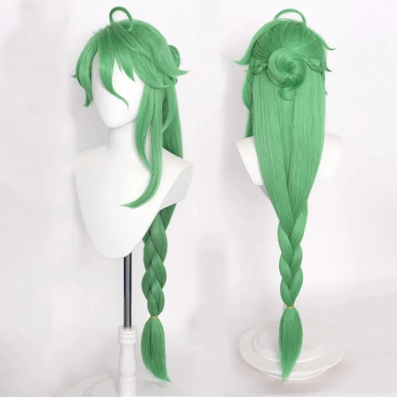 Baizhu วิกผม Genshin Impact คอสเพลย์เครื่องแต่งกายสีเขียวอุณหภูมิสูงยาว Wigs ตัวอักษรอุปกรณ์เสริม