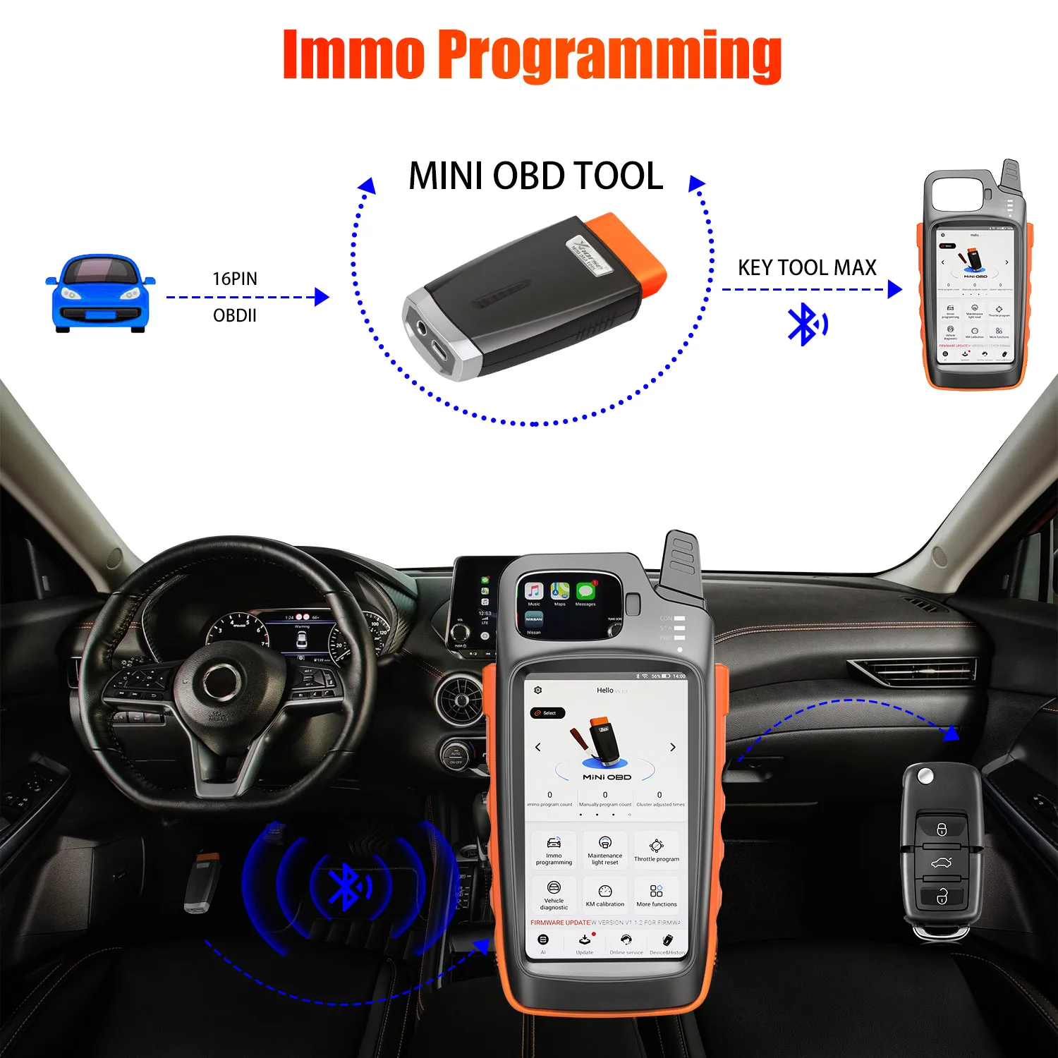 Original Xhorse VVDI Mini OBD Tool Work with Xhorse VVDI Key Tool Max Car Key Programmer OBD2 Auto Key Programming Tool