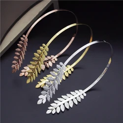 Bride Tiaras Hairband Metal Charm Leaf Crown Headbands Prom Party WED Hair Jewelry Bridal Wedding Jewelry Head Hoop