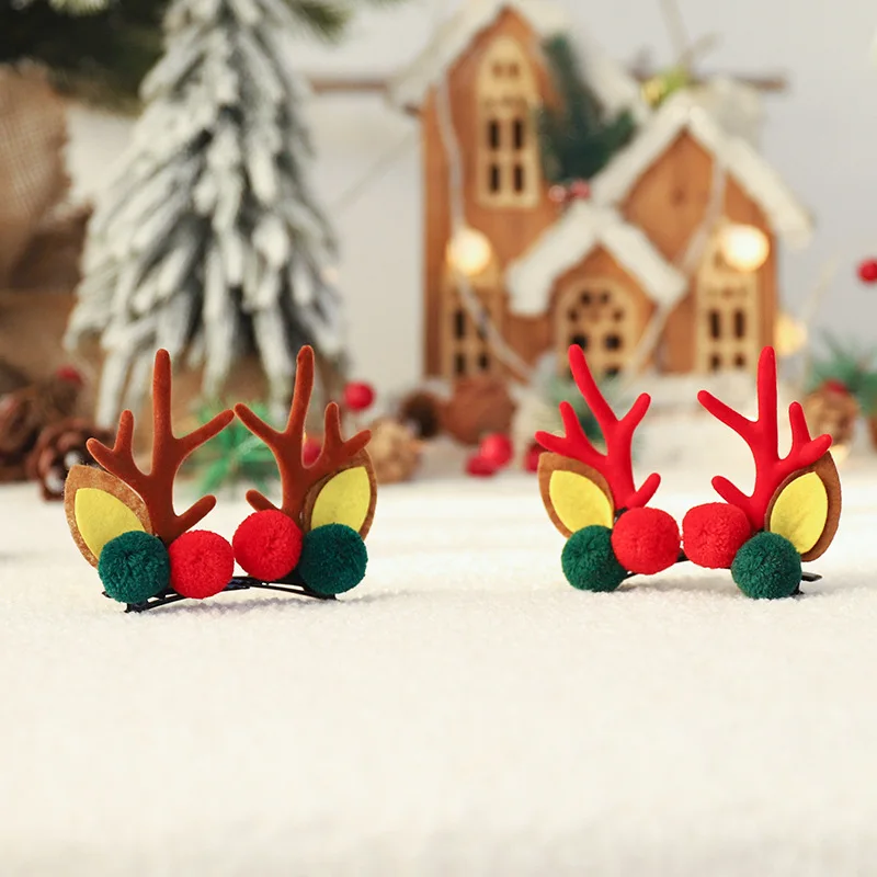 Cute Antlers Dog Cat Kid Hari Accessories Christmas Supplies for Pets Girls Santa Claus Puppy Mascotas Hairpin Hearwear