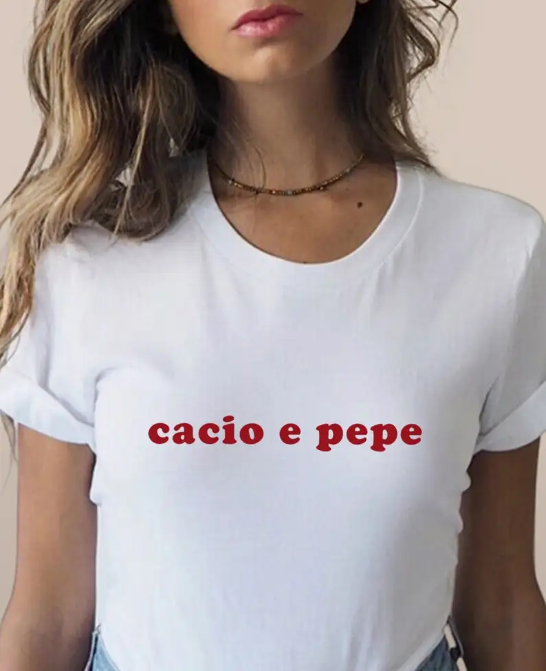 Sugarbaby Cacio E Pepe Funny Graphic Cotton T shirt Aesthetic Clothing Summer tshirt Short Sleeved Fashion Casual Tops