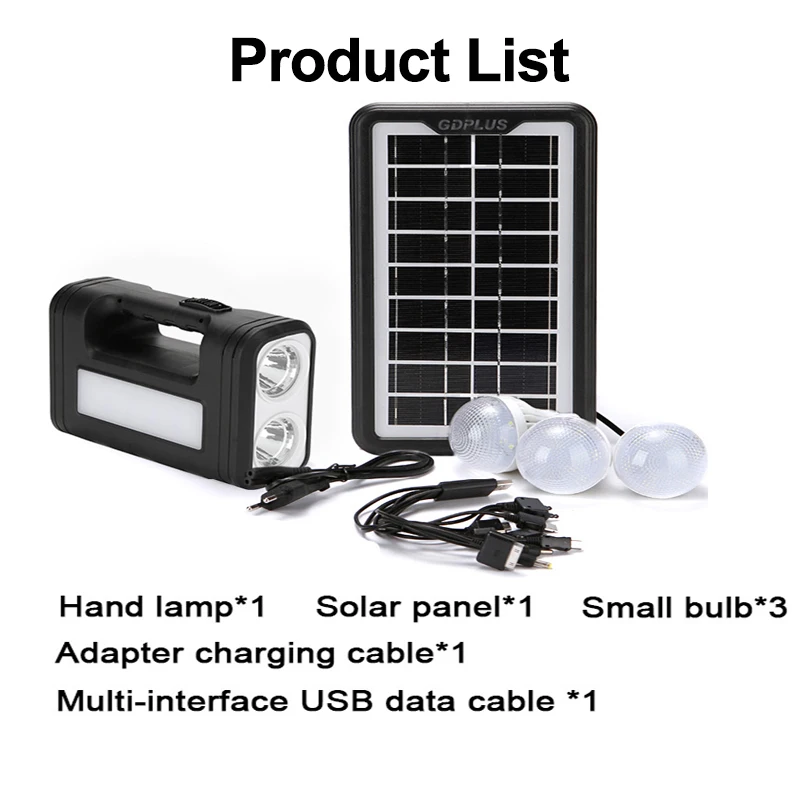 Solar Portable Lighting USB Charging Port Handheld Spotlight Torch Searchlight Portable Power Outdoor Emergency Power Camping