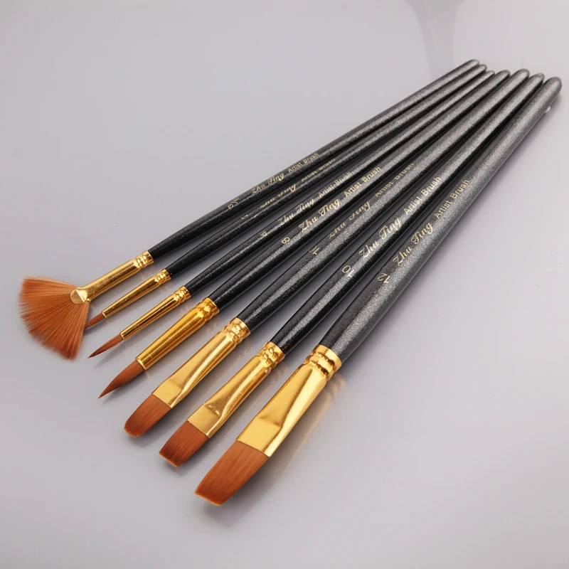 รูปร่างที่แตกต่างกันไนลอนแปรงทาสีศิลปินน้ำมันสีน้ำProfessional Supply