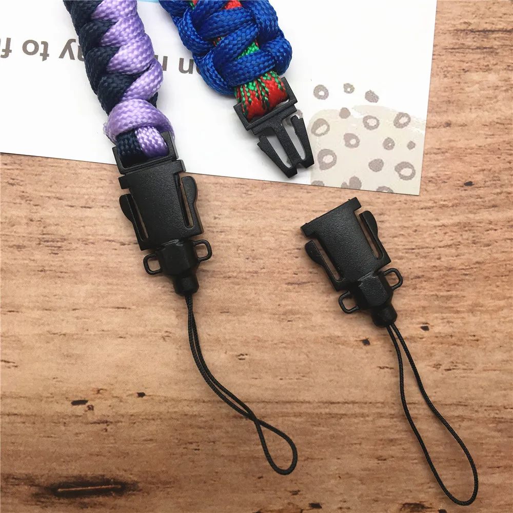 Neck Lanyard Strap for mobile phone Military Multi-Fun Survival Paracord Lanyard Keychain Adjustable Parachute Cord