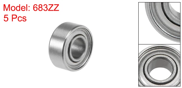 Uxcell 635ZZ كرات تروس الحمل عميقة الاخدود Z2 5 مللي متر X 19 مللي متر X 6 مللي متر مزدوجة محمية الكربون الصلب 5 قطعة