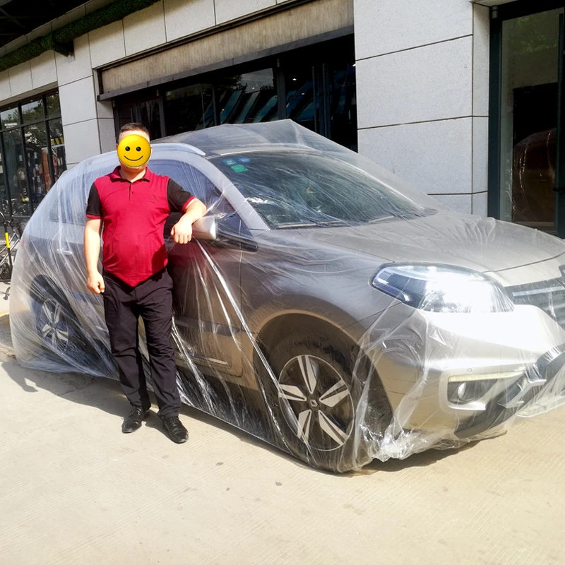 Plastic transparent pe automatic car cover waterproof