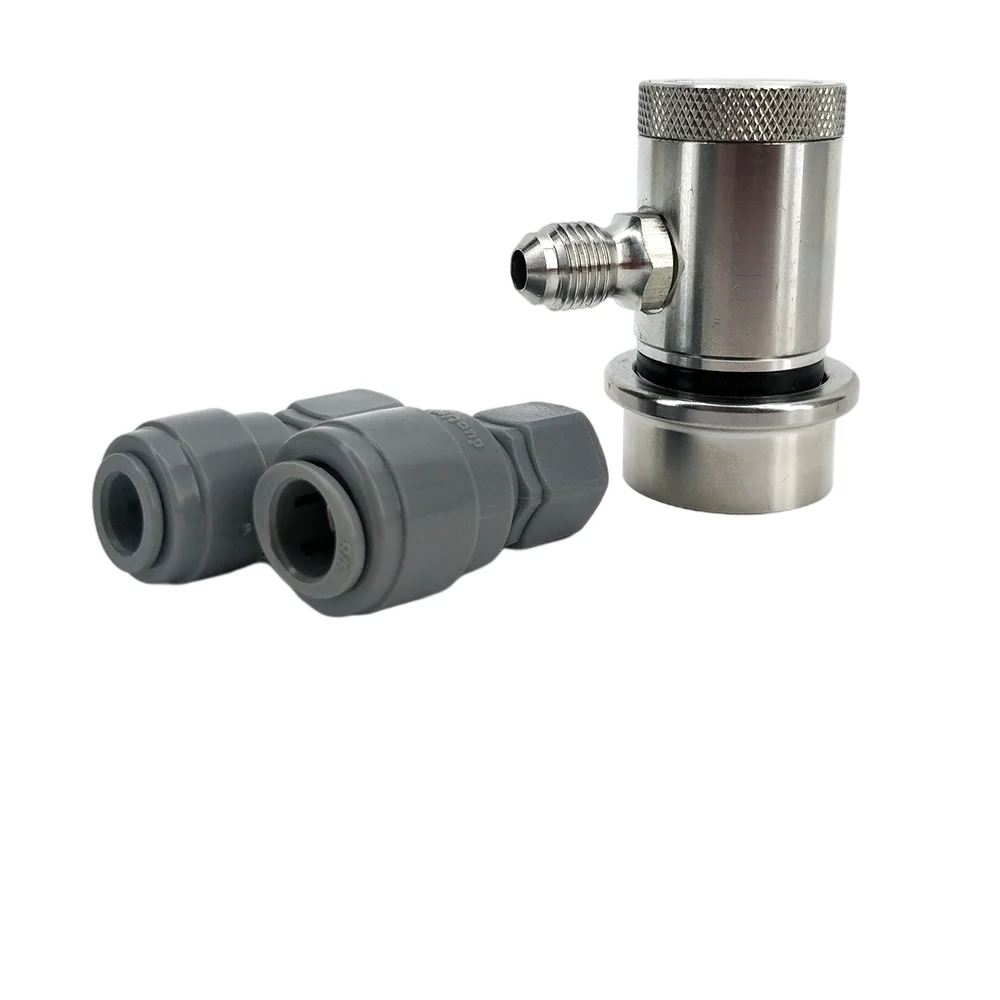 KegLand  Machined Stainless  Ball Lock Disconnect - MFL  Threaded (BLACK/LIQUID)