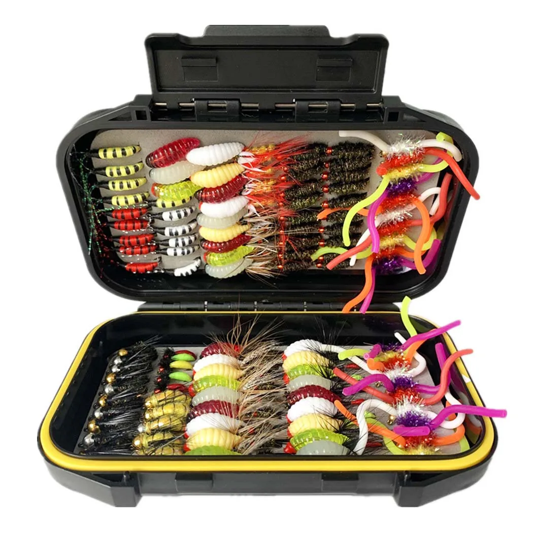 40/137 Teile/schachtel Angeln Fliegen Set Nass Trocken Nymphe Fliegen Hand Gebunden Fliegen für Forelle Hecht Grayling Fliegen Köder kit – Detail 1