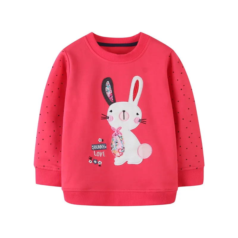 Jumping Meters Baby Girls Sweatshirts Autumn Winter Cotton Clothing Children Cartoon Characters Tops Kids Long Sleeve Shirts