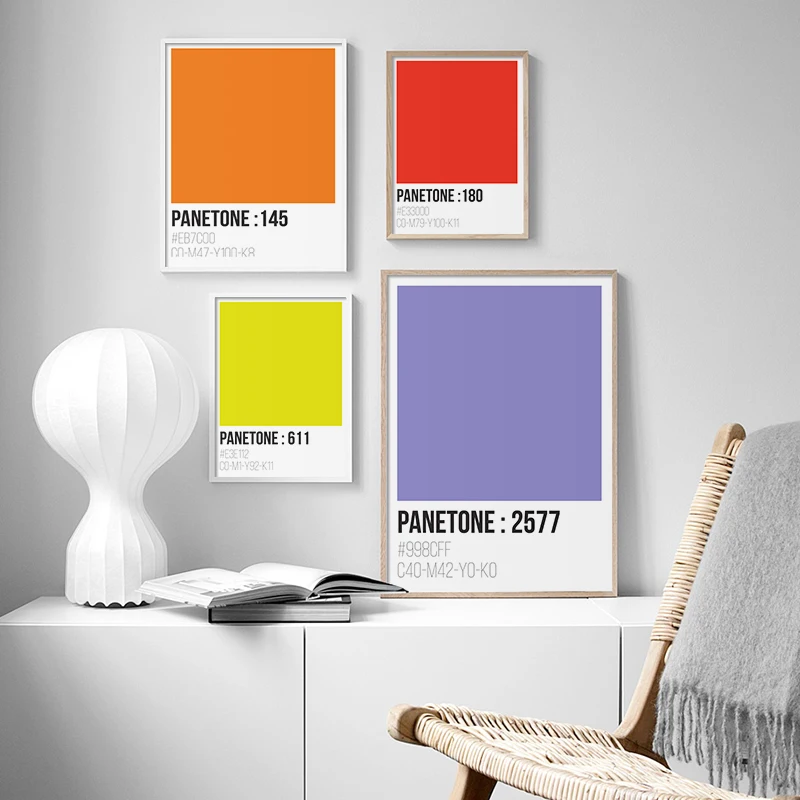 Modern Nordic Style Color Block Canvas Wall Art Pantone Poster Prints for Living Room Home Decor