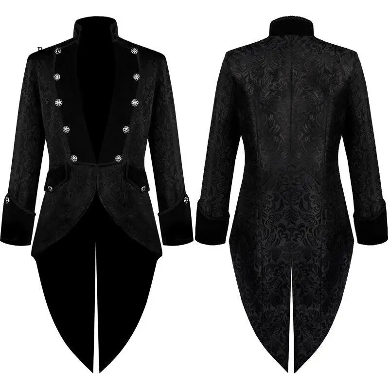 Men\'s New Coat Black Paisley Tailcoat Palace Prince Dinner Party Wedding Suits for Men Tuxedo Homme