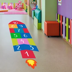 Children's Game Hopscotch Floor Sticker For Kids Baby Room Campus Parent-child Non-slip Wear-resistant Frosted Surface Art Mural
