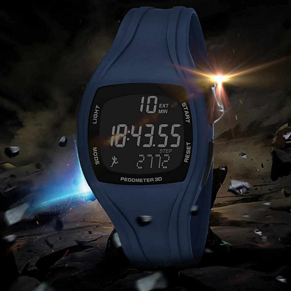 3D krokomierz alarmowy chronograf montre wielofunkcyjny dżem tangan męski cyfrowy nadgarstek zegarek wodoodporny nowy Mas culino moda ja