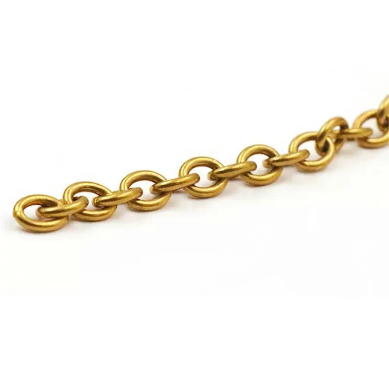 HQ Small Decorative Oval O Shape Solid Brass Anti Static Chain for Jewelry Bag Strap