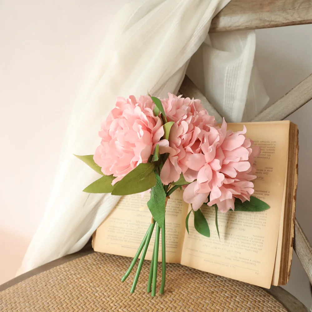 

Artificial Flower Peony Simulation Bouquets Artificial Hydrangea Fake Flower Home Decor Wedding Desktop Fake Flower