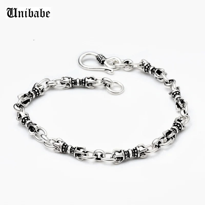 Unibabe Pure Silver Brand New Sterling 925 Silver Retro Thai Silver Bracelet Female S925 Bracelet