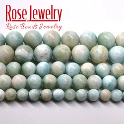 A+ Natural Green Larimar Stone Beads Rare Semi-precious Round Loose Beads For Jewelry Making Diy Charms Bracelets 6 8 10mm 15