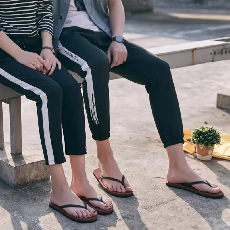 Ｗomen Flat Slippers Slip-on Summer Shoes Couples Beach Flip Flops Soft Sole Sandals Female Male Fashion Slides