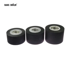 100*50mm/60mm/70mm Smooth Surface Rubber Roller Belt Grinder Wheel Backstand Idler Contact Wheel with Bearings Installed