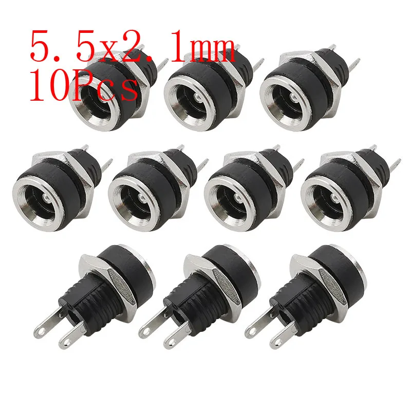 5 Paires Connecteurs DC 5.5x2.1mm – 12V/3A – Mâle + Femelle Pour Panneau