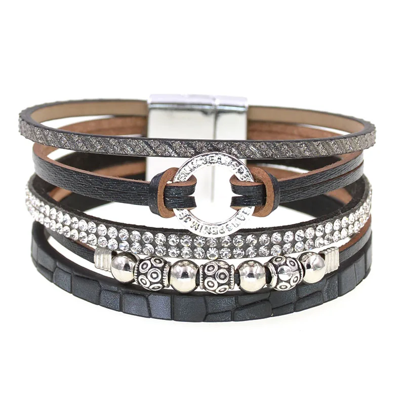 WELLMORE new women bracelets trendy leather bracelets for women fashion jewelry magnet bracelets women gifts