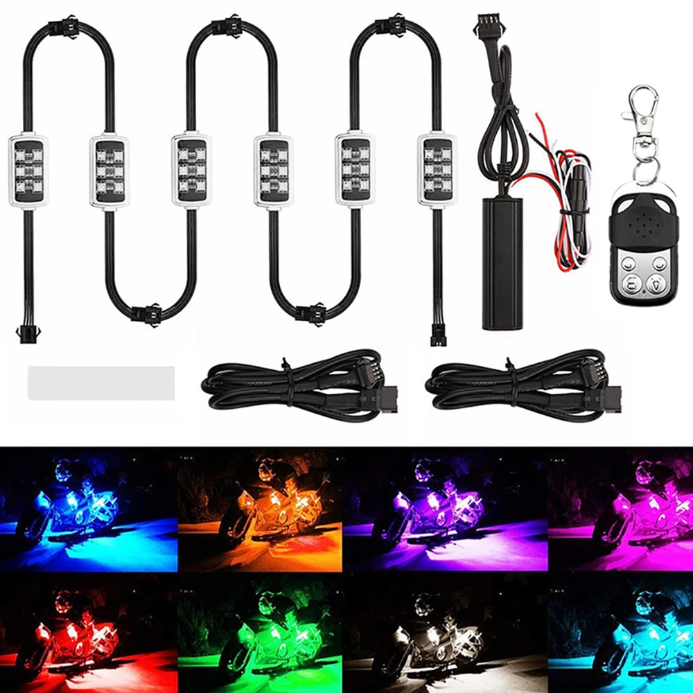 Rear Tail Light Motorcycle LED Motorcycle Light 6 RGB 36 LED Moto Smart Brake Lights