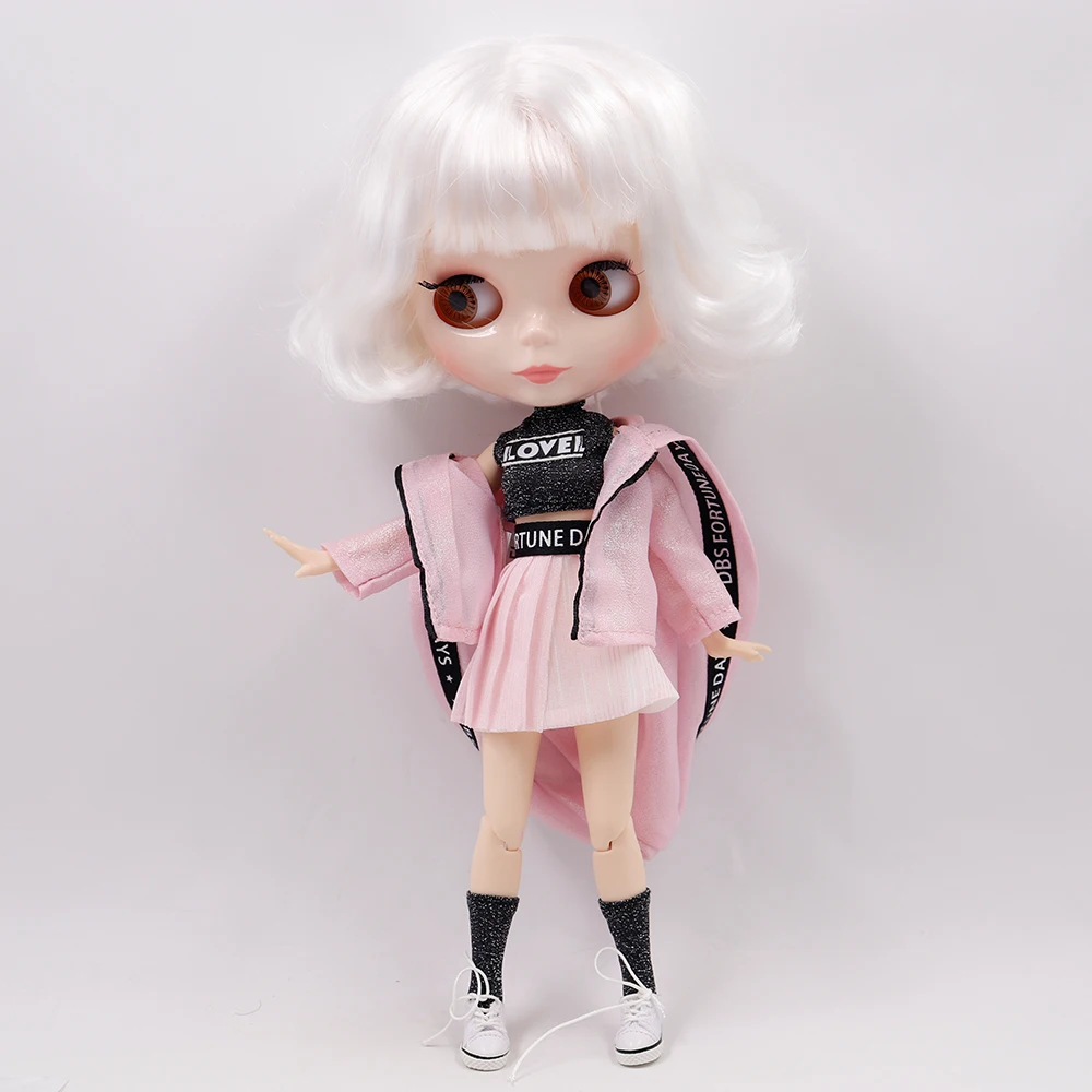 1/6 ICY Blyth doll has jacket skirt top socks pink four-piece suit to send high-quality gift clothes