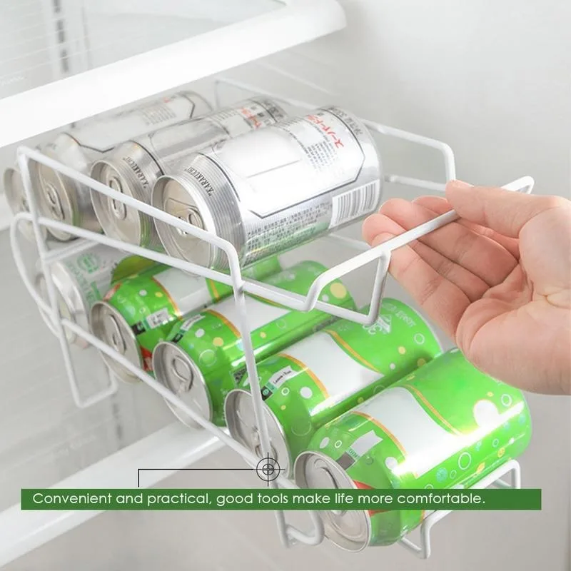 

Iron Rack Can Beer Beverage Soda Dispenser Rack Holder Organizer Storage Refrigerator Drink Storage Holder