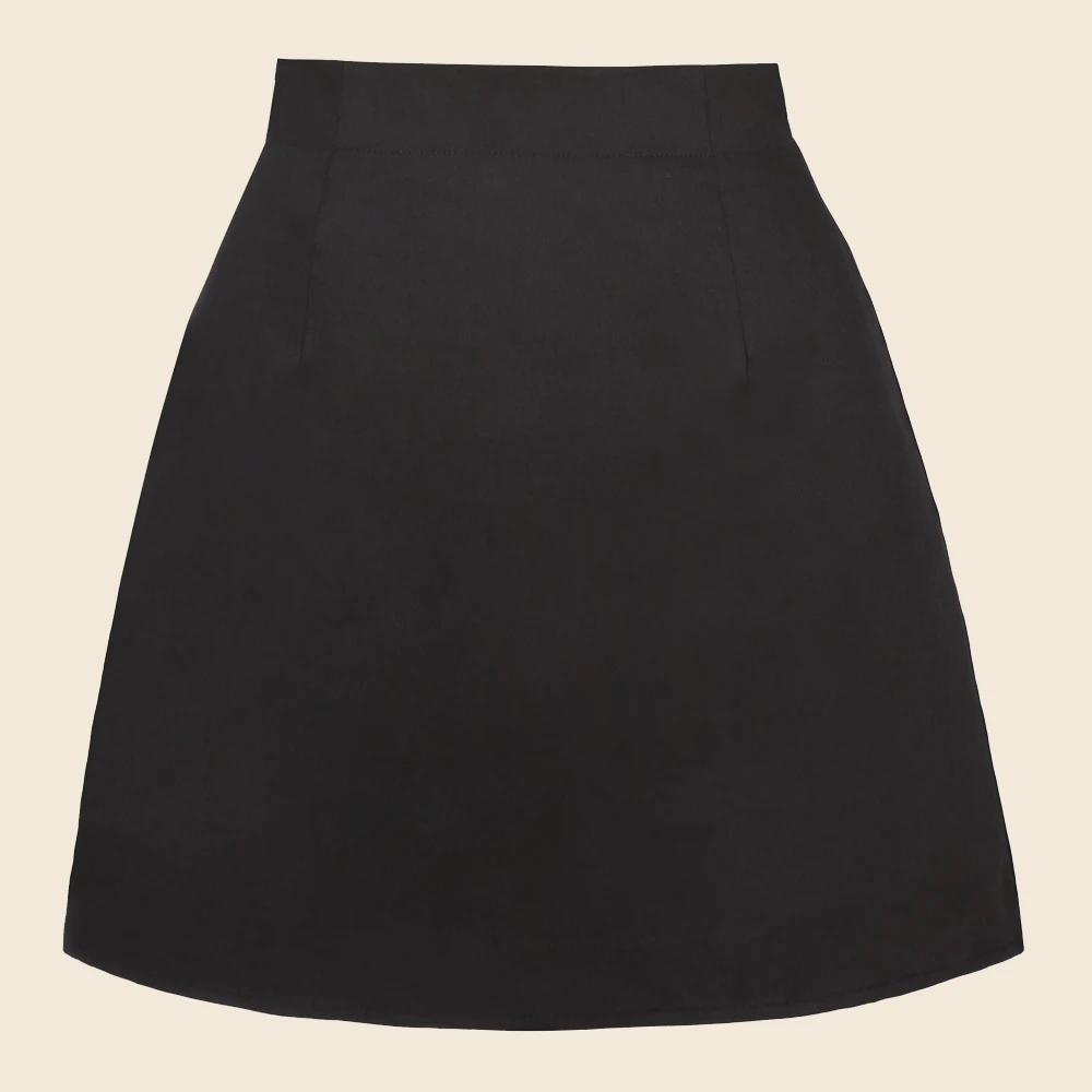 

SISHION New Women Solid Black Skirt SS0008 Falads Mujer Moda 2022 Summer Vintage High Waist Mini Skirt