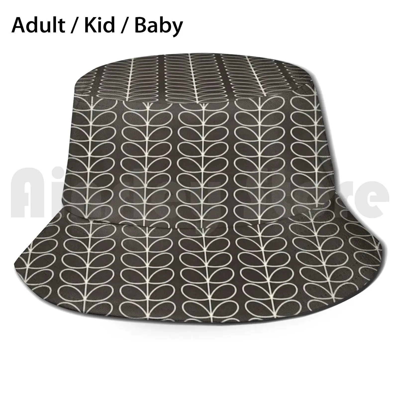 Orla Kiely Design Bucket Hat Adult kid baby Beach Sun Hats Marimeko Ivory Hygge Danish Blue Background 1970 1960s 1960