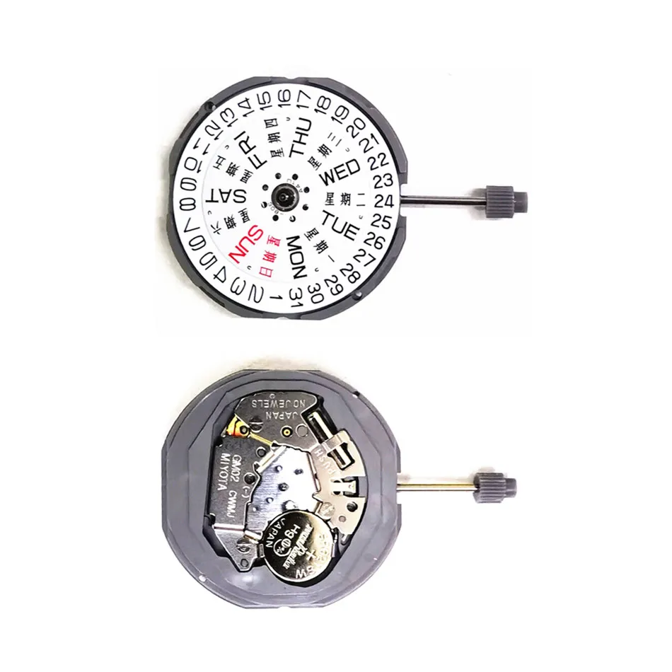 Date @ 3 Metal Replacement Quartz Watch Movement With 065-543 Stem Parts For Miyota GM02 GM00 Watch