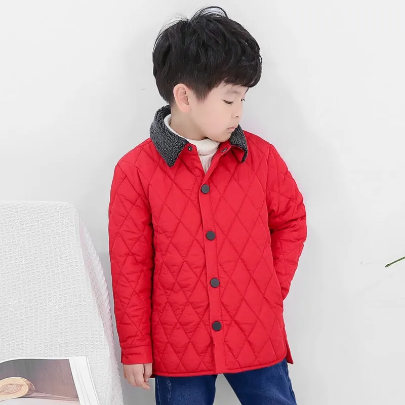 Children's Cotton Padded Clothes Jacket Kids Quilted Cotton Outerwear Boys Embroideried Thick Outer Jacket Machine Washable B168