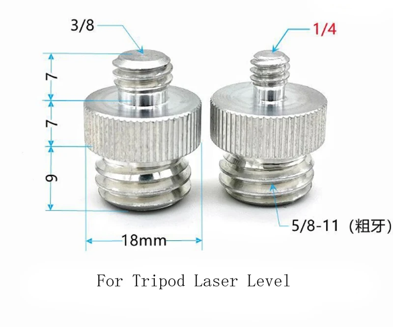 Adaptador de tornillo roscado de 1/4 "-20 a 5/8"-11 o 3/8 "-16 A 5/8"-11, para trípode, nivel láser, adaptador BOSCH 1/4 o 3/8 a 5/8