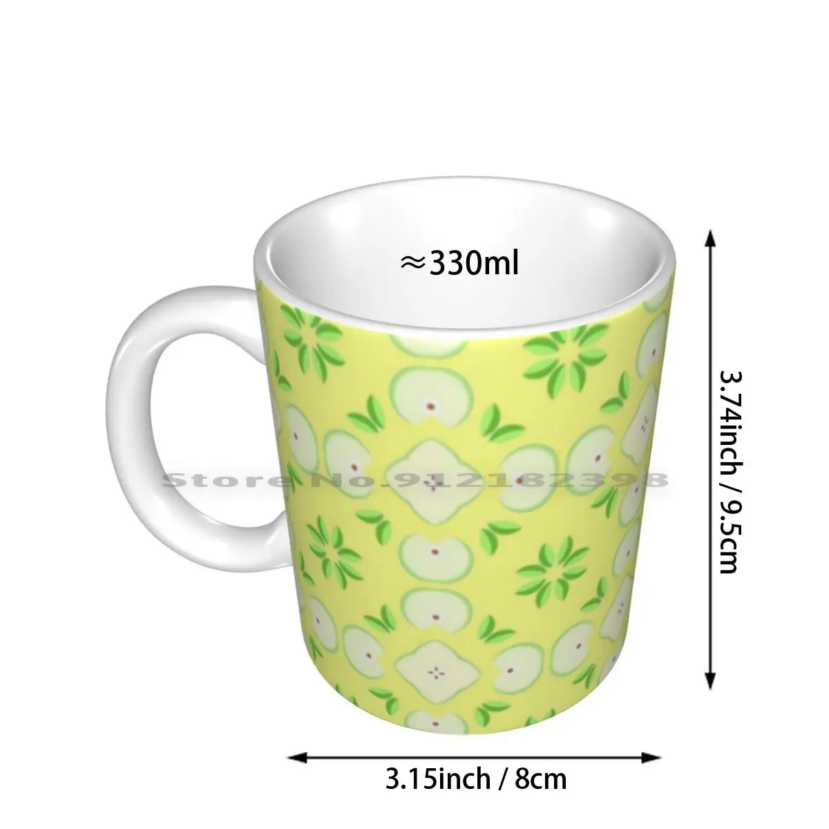 Yellow Vector Seamless Colorful Repeat Pattern Ceramic Mugs Coffee Cups Milk Tea Mug Big Yellow Black And Yellow Black And