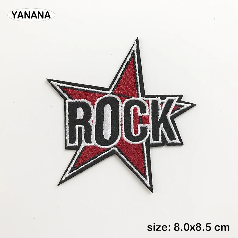 Rock music icon Patch Badges Embroidered Applique Sewing Iron On Badge Clothes Garment Apparel Accessories