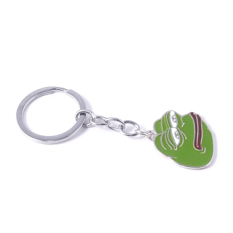 Hot Sads Pepe Frog Keychain Funny Internet Meme Green Frog Mask Keyring Men Car Women Bag Accessories Gift