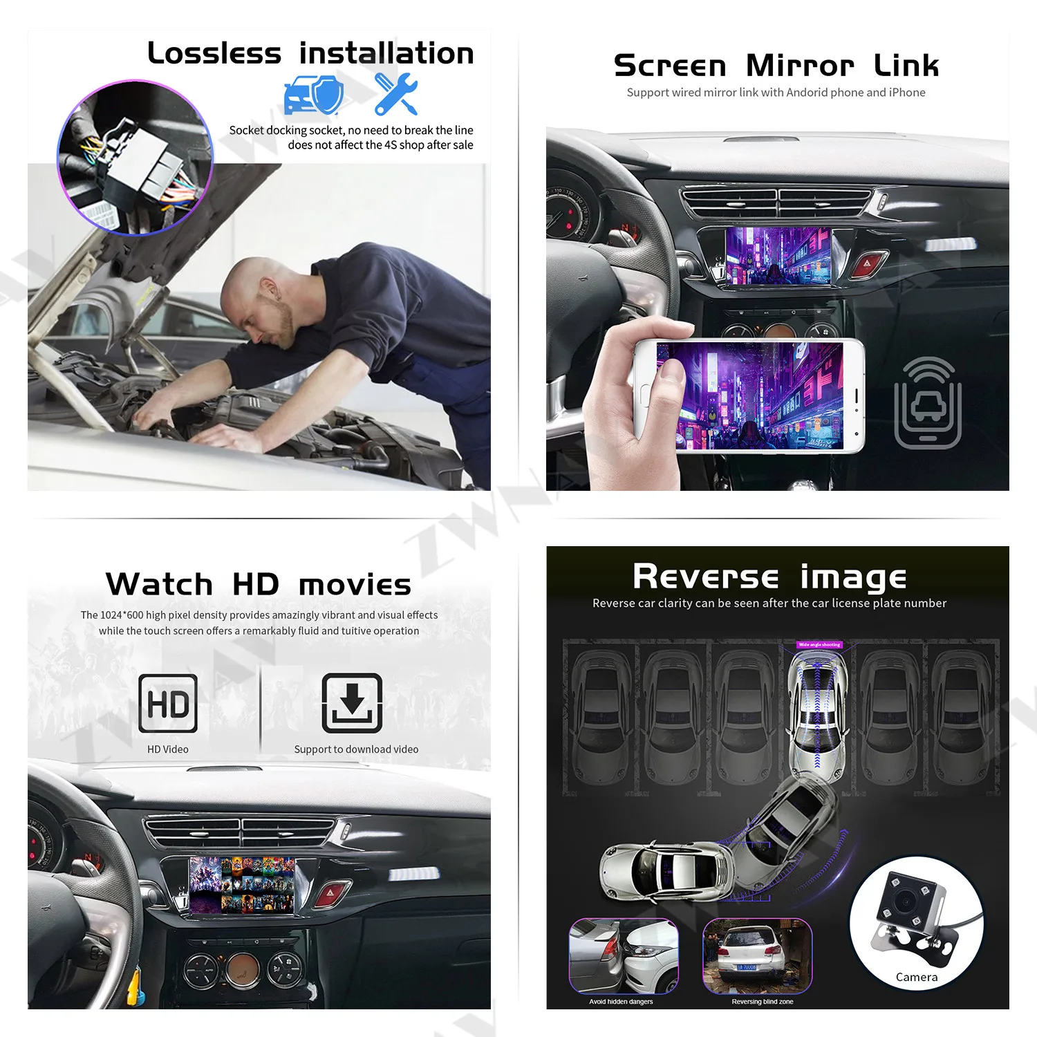 Android 10.0 Car DVD Player for Citroen C3 DS3 2010+ GPS Navigation Carplay Touch Screen 2 Din Stereo AM FM Radio Bluetooth DSP image 3