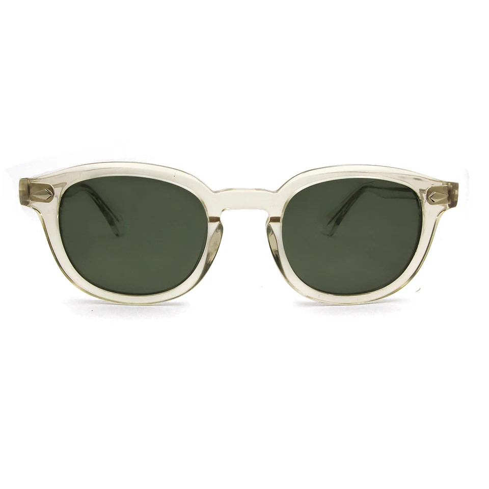 Trasparente Acetato Tinta Blu Occhiali Da Sole Da Uomo Occhiali Da Sole Rotondi Piccolo Medio di Disegno di Marca Trendy Shades Per Le Donne Vintage