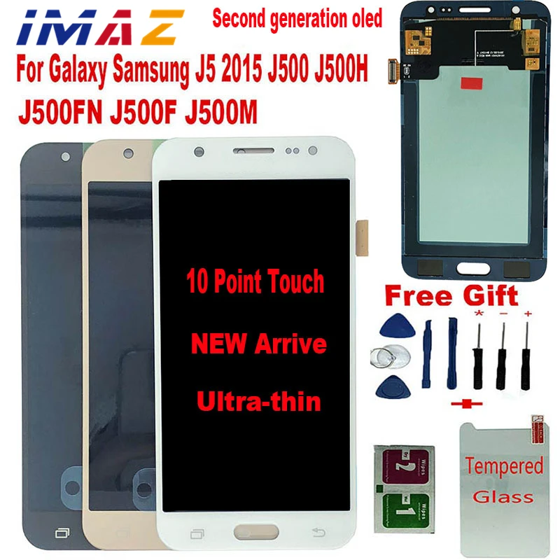 IMAZ Second OLED LCD For Samsung Galaxy J5 2015 LCD J500 J500F J500G J500M J500H/FN LCD Display Touch Screen Digitizer Assembly